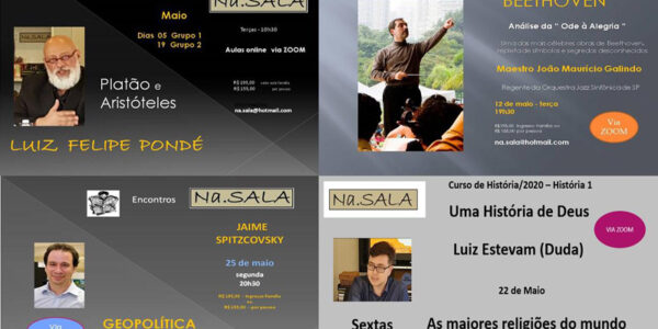 Programação de maio do projeto Na.Sala
