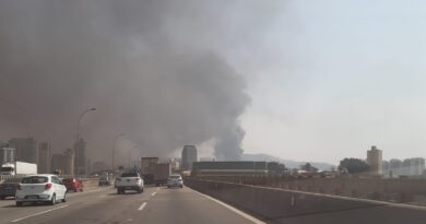 Fumaça do incêndio prejudicou os motoristas que circulavam na Castello Branco