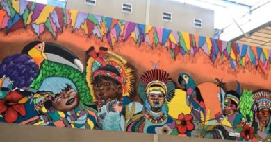 Alpha Square Mall tem painel com arte afro-indígena