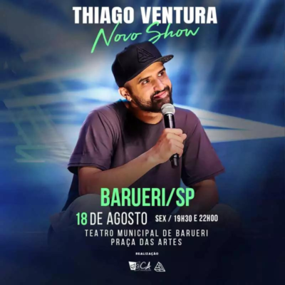 Thiago Ventura se apresenta neste final de semana na Praça das Artes com seu novo show de stand up comedy