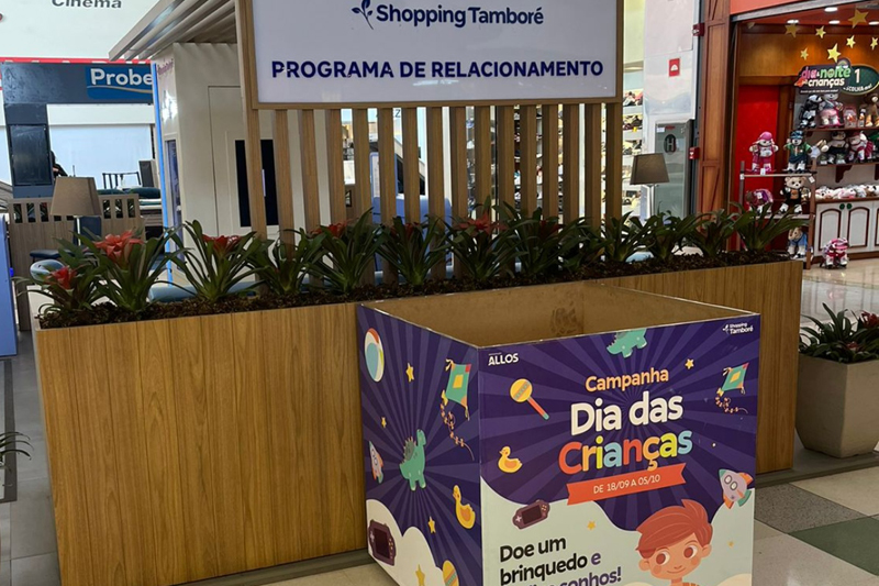 Dia das Crianças: Shopping Tamboré disponibiliza ponto de arrecadação de brinquedos até o dia 5
