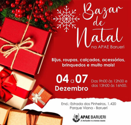 Apae Barueri promove bazar e campanha de Natal 2023