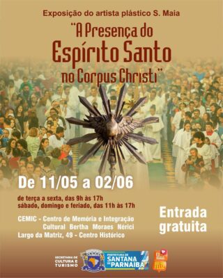 Exposição “A Presença do Espírito Santo no Corpus Christi” segue até dia 2/6, em Santana de Parnaíba