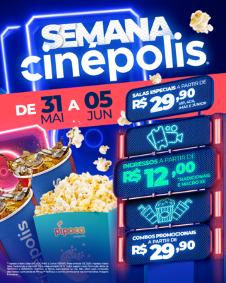 Semana Cinépolis tem ingressos a partir de R$ 12 e combos com preços promocionais