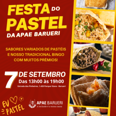 Apae Barueri terá Festa do Pastel no dia 7 de setembro