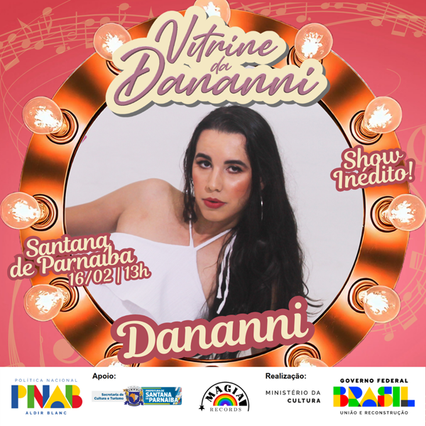 Espetáculo musical Vitrine da Dananni acontece em Santana de Parnaíba no dia 16