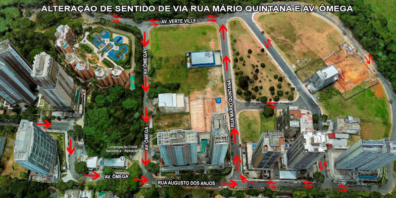 Vias do Melville Empresarial II passam por mudança de sentido