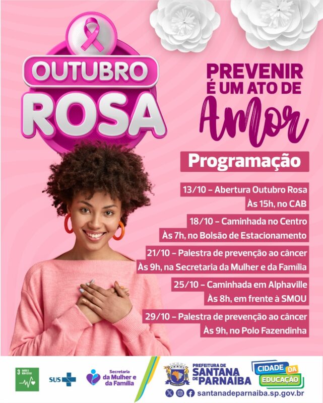 Outubro Rosa em Santana de Parnaíba: confira a programação