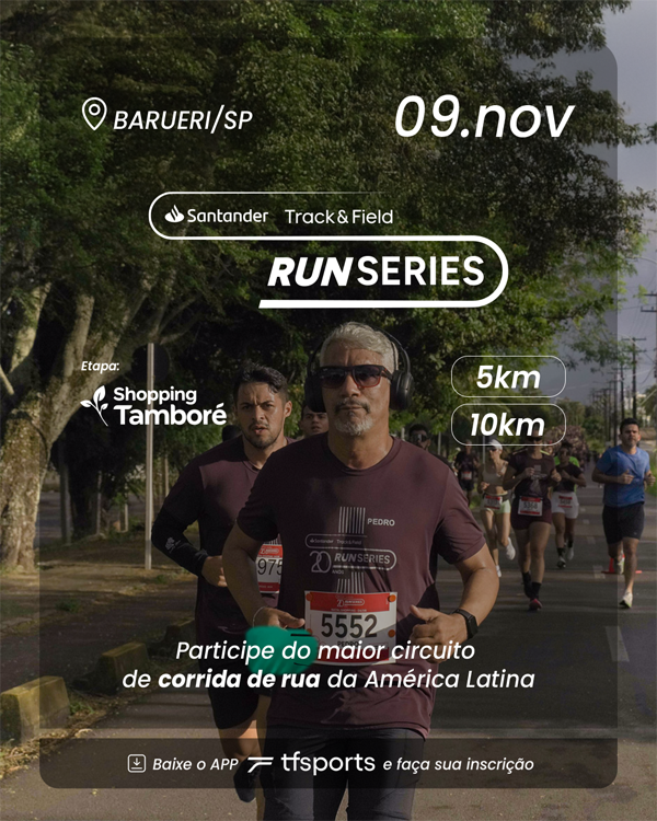 Shopping Tamboré recebe Track&Field Run Series no dia 9/11