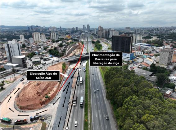 Alça da saída 26B na Castello será liberada nesta sexta, 20