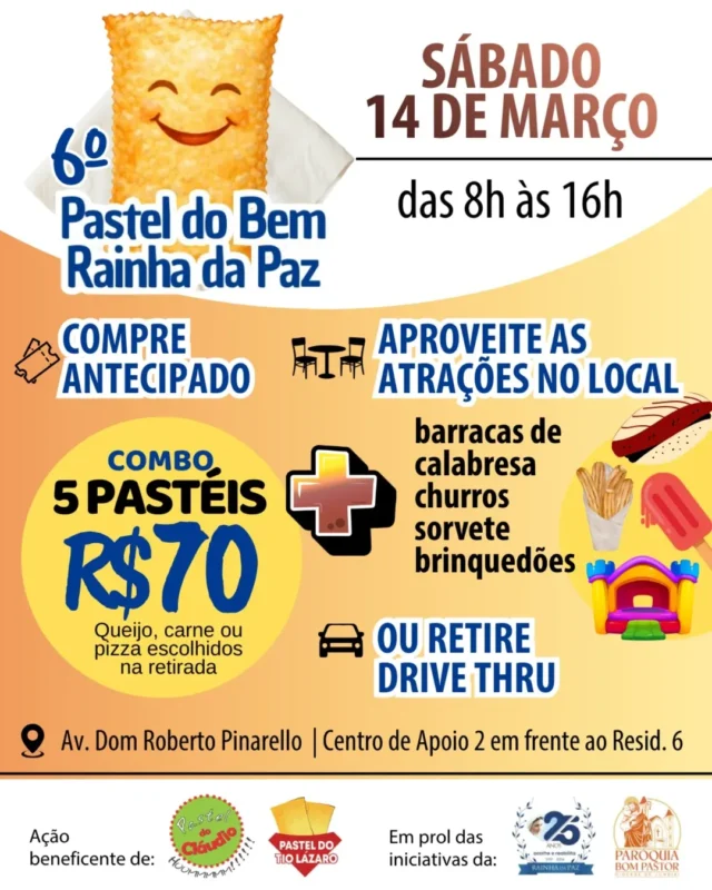 Pastel do Bem acontece dia 14 de março em Alphaville