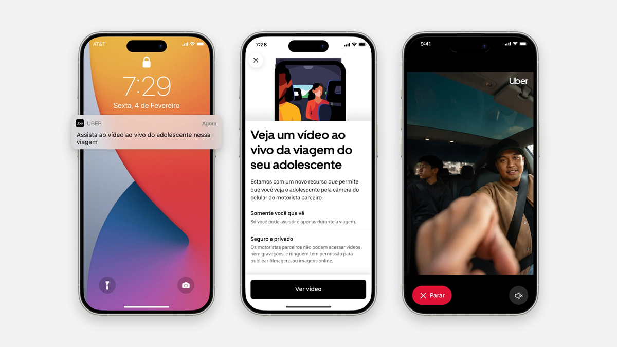 Uber lança vídeo ao vivo para pais acompanharem viagens de adolescentes